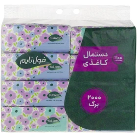 دستمال کاغذی فول تایم ۲۵۰ برگ دولایه بسته ۸ عددی