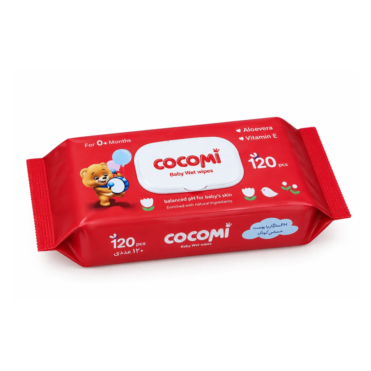cocomi-baby-wet-wipes-120 دستمال مرطوب کودک کوکومی ۱۲۰ عددی - تصویر 1
