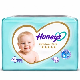 پوشک بچه هانیز سایز ۴ بسته ۳۴ عددی